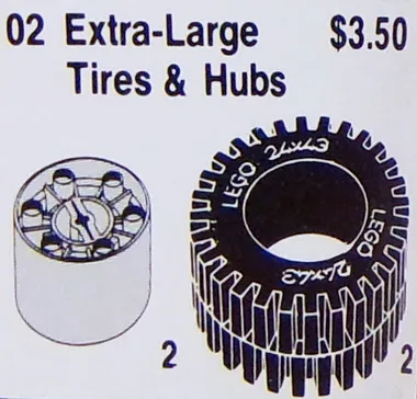 X-Large Tires and Hubs (Large Technic Wheels)