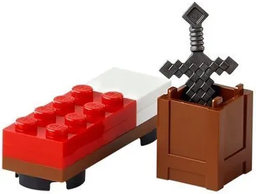 Advent Calendar 2025, Minecraft (Day 10) - Bed and Crate with Sword