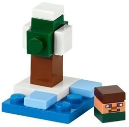 Advent Calendar 2025, Minecraft (Day  5) - Micro Snowy Taiga Biome with Steve