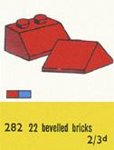 2 x 2 Sloping Roof Bricks, Blue