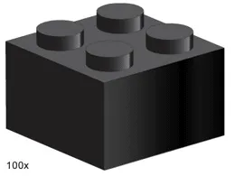 2 x 2 Black Bricks