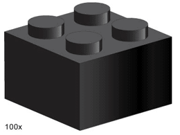 2 x 2 Black Bricks