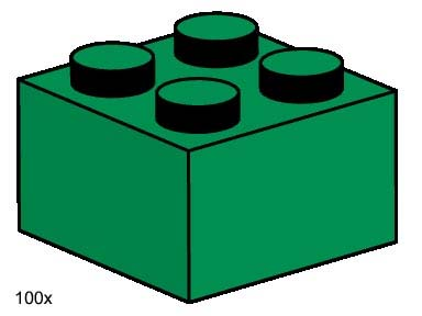 2 x 2 Green Bricks