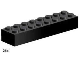 2 x 8 Black Bricks
