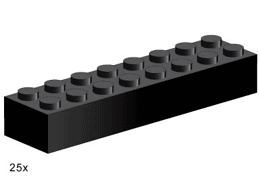 2 x 8 Black Bricks