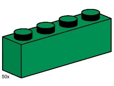 1 x 4 Green Bricks