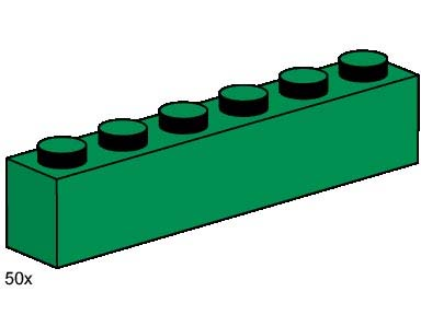 1 x 6 Green Bricks