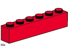 1 x 6 Red Bricks