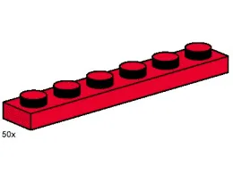1 x 6 Red Plates