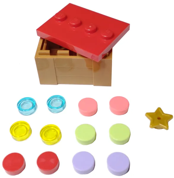 Advent Calendar 2023, Friends (Day 13) - Crate with Round Tiles and Star