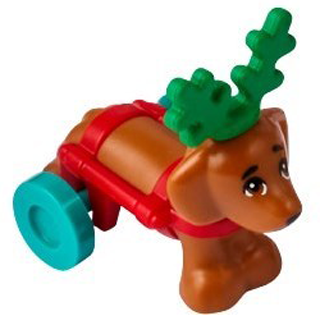 Advent Calendar 2023, Friends (Day 24) - Reindeer Dachshund with Red Wheelchair Harness