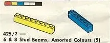 6 & 8 Stud Beams, Assorted Colours (5)