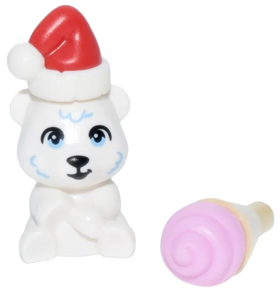 Advent Calendar 2026, Friends (Day 11) - Polar Bear Cub with Santa Hat and Ice Cream Cone