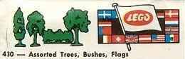 Assorted Trees, Bushes, Flags