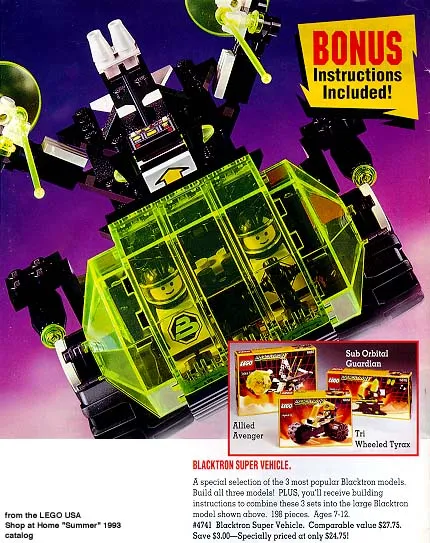 Space Blacktron II Bundle Pack (Copack of Sets 6851, 6878, and 6887) - Blacktron Super Vehicle