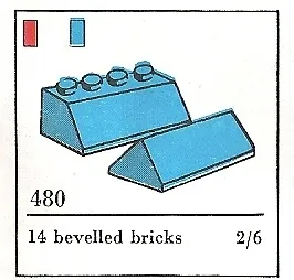 Slopes and Slopes Double 2 x 4, Blue (The Building Toy)
