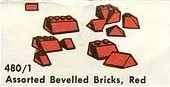 Assorted Bevelled (Beveled) Bricks, Red