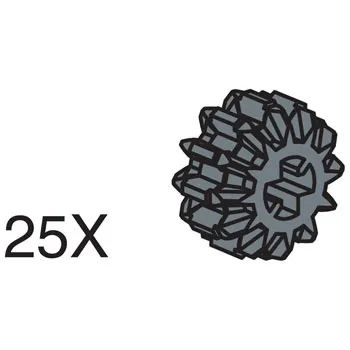 12 Tooth Black Double Conical Wheels