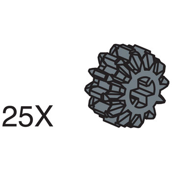 12 Tooth Black Double Conical Wheels