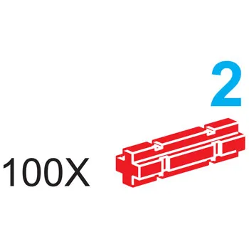 2 Stud Axles with Grooves - Red