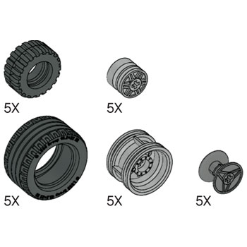 Simple and Motorized Mechanisms Tires and Hubs