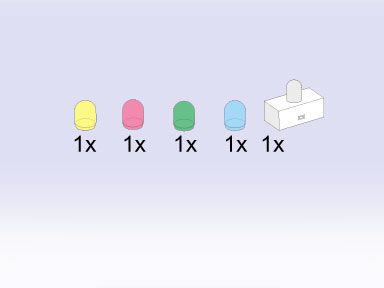 1x2 Lighting Brick and 4 Colour Globes