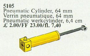 Pneumatic Cylinder, 64mm, Yellow