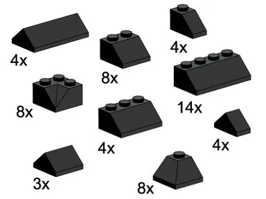 Roof Bricks Assorted, Black