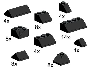 Roof Bricks Assorted, Black