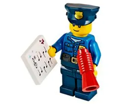 Advent Calendar 2014, City (Day 11) - Policeman with Loudhailer / Megaphone and Sheet Music
