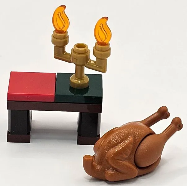 Advent Calendar 2023, City (Day 19) - Table with Candle and Turkey