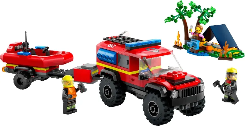 4x4 Fire Truck with Rescue Boat