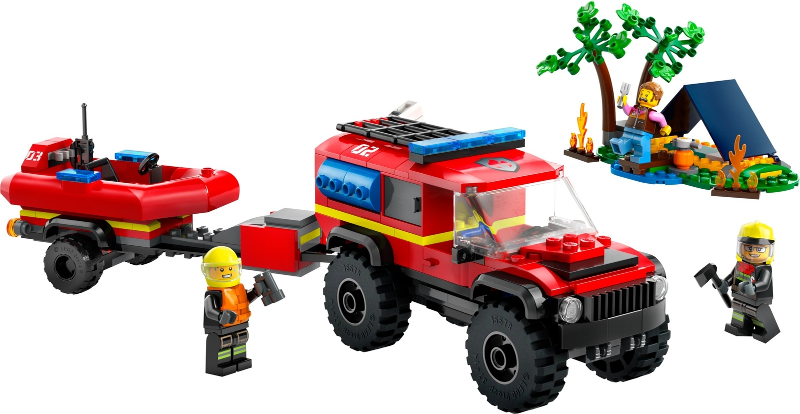 4x4 Fire Truck with Rescue Boat