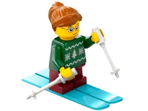 Advent Calendar 2024, City (Day  5) - Skier with Holiday Sweater