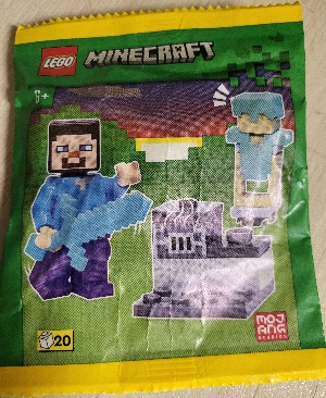 Steve with Diamond Armor paper bag