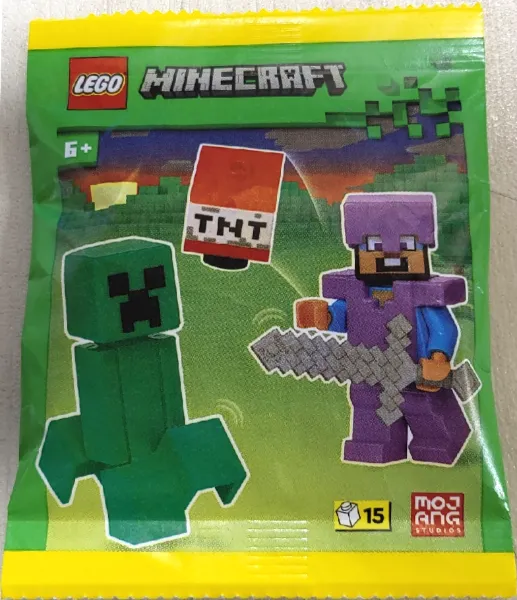 Steve with Creeper and TNT paper bag