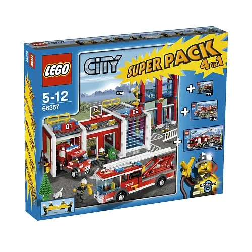 City Bundle Pack, Super Pack 4 in 1 (Sets 7208, 7239, 7241, and 7942)