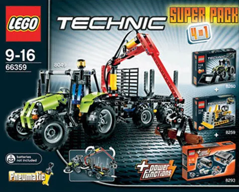 Technic Bundle Pack, Super Pack 4 in 1 (Sets 8049, 8259, 8260, and 8293)