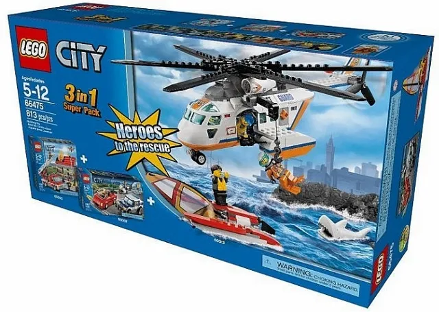 City Bundle Pack, 3 in 1 Super Pack (Sets 60003, 60007, and 60013) - Heroes to the rescue