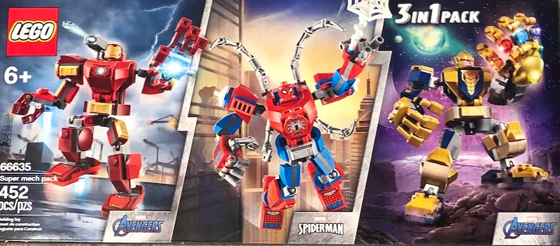 Super Heroes Bundle Pack, Avengers and Spider-Man, 3 in 1 Pack (Sets 76140, 76141, and 76146) - Super mech pack
