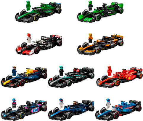 SPEED CHAMPIONS Bundle Pack, 10 Sets + Exclusive Poster (Sets 77242, 77243, 77244, 77245, 77246, 77247, 77248, 77249, 77250, and 77251) - Ultimate Formula 1 Collector's Pack