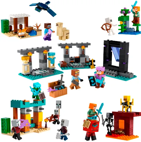 Minecraft Bundle Pack, 5 in 1 Gift Set (Sets 21251, 21252, 21266, 21267, and 30705) - World Explorer Gift Set