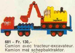 Low-Loader with 4 Wheel Excavator