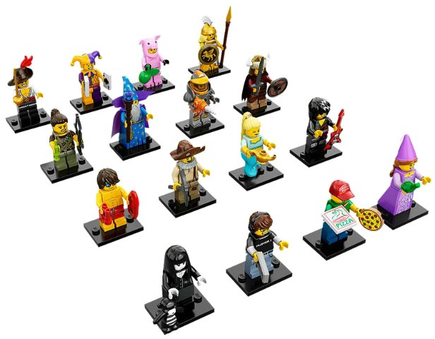 Minifigure, Series 12 (Complete Series of 16 Complete Minifigure Sets)