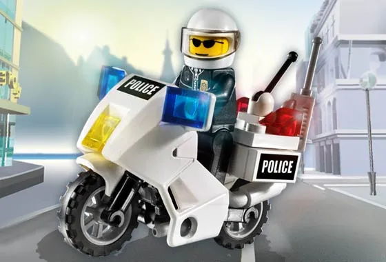 Police Motorcycle - Black/Green Sticker Version