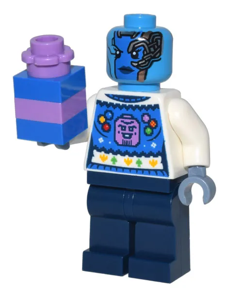 Advent Calendar 2022, Super Heroes, Guardians of the Galaxy (Day  9) - Nebula in Holiday Sweater with Present / Gift