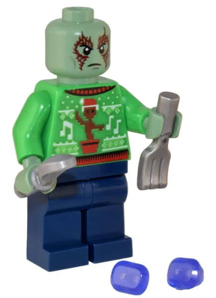 Advent Calendar 2022, Super Heroes, Guardians of the Galaxy (Day 24) - Drax in Holiday Sweater with Silverware and Infinity Stones