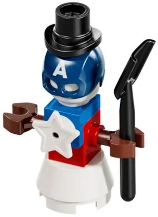 Advent Calendar 2026, Marvel Super Heroes (Day 18) - Snowman with Captain America Helmet and Shovel