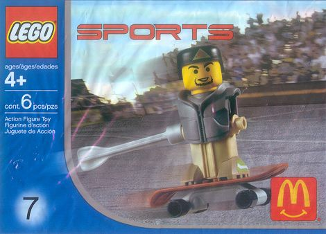McDonald's Sports Set Number 7 - Dark Bluish Gray Vest Skateboarder polybag
