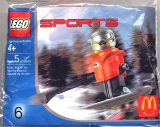 McDonald's Sports Set Number 6 - Orange Vest Snowboarder polybag